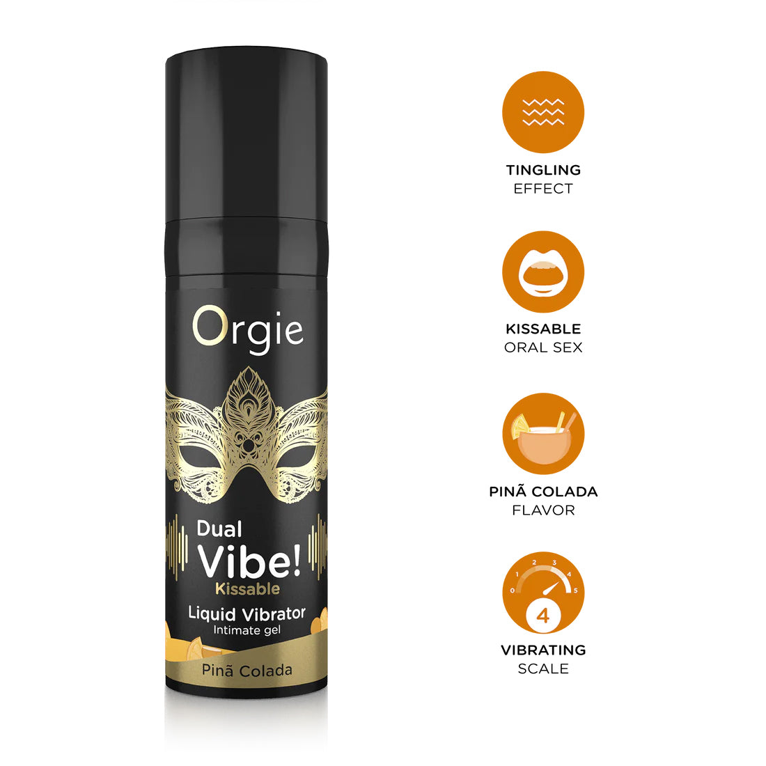 Image of Orgie Dual Vibe Kissable Liquid Vibrator Pina Colada 15 ml