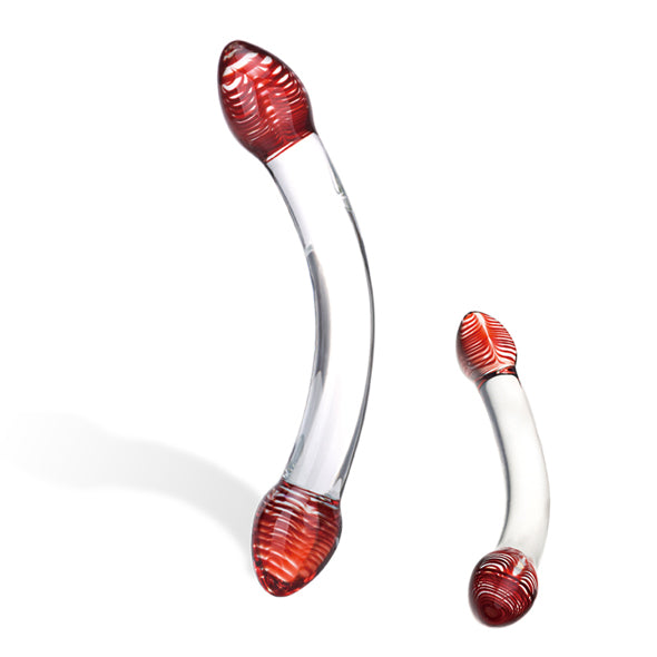 Image of Glas Red Head Double Glazen Dildo