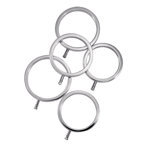 Image of ElectraStim Solid Metal Cock Ring Set 5 Sizes