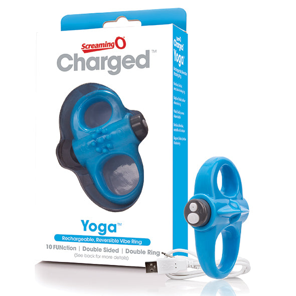 Image of The Screaming O Charged Yoga Oplaadbare Vibrerende Penisring Blauw 