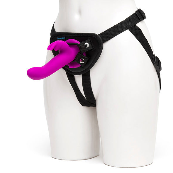 Image of Happy Rabbit Vibrerende Voorbind Vibrator met Harnas Paars 