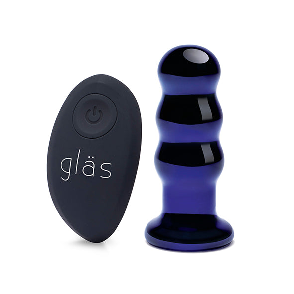 Image of Glas Vibrerende Buttplug Met Afstandsbediening 8,9 cm