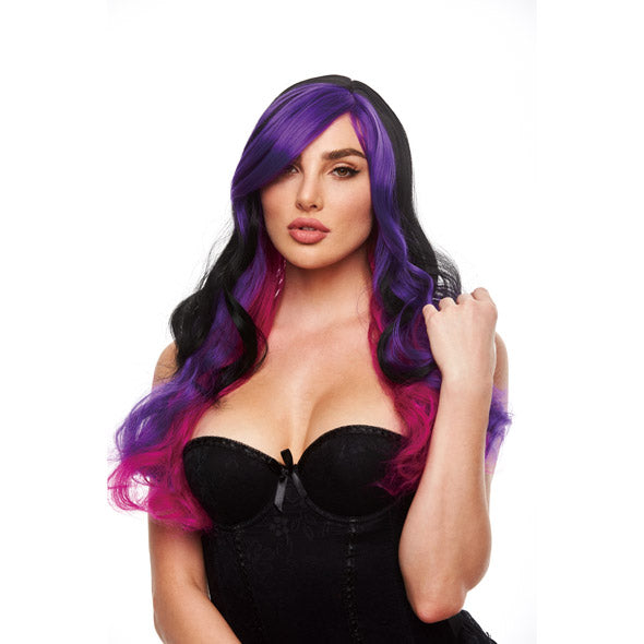 Image of Pleasure Wigs Brandi Zwart & Purper Pruik