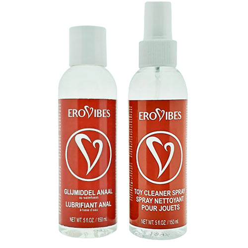 Image of Erovibes Glijmiddel Anaal Op Waterbasis 150 ml + GRATIS Toy Cleaner 