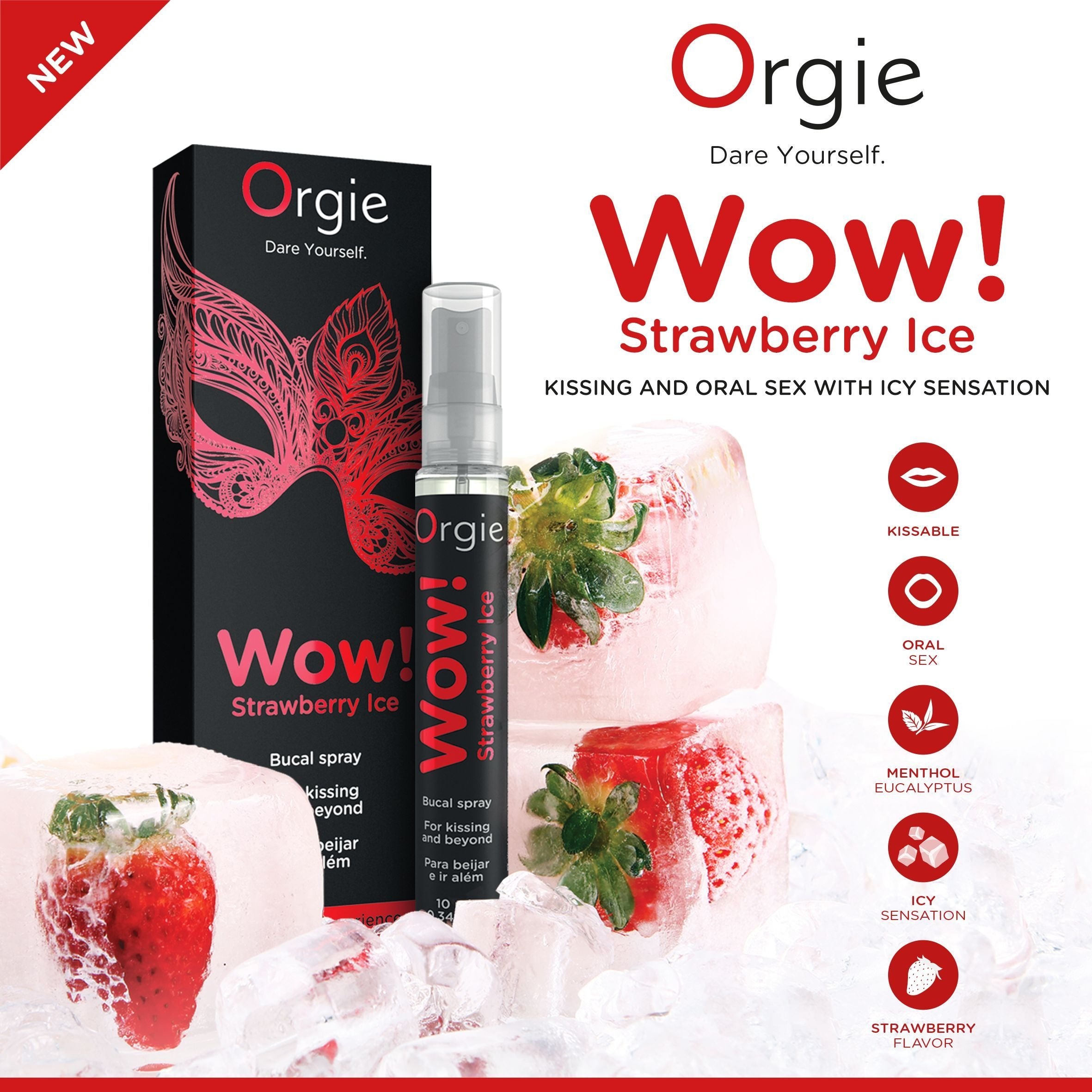 Image of Orgie Wow Strawberry Ice Bucal Spray 10 ml