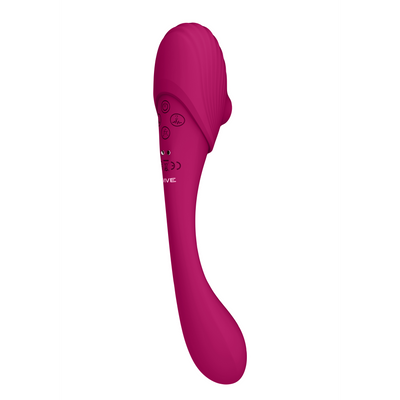 Double Ended Pulse Wave Air-Wave Bendable Vibrator - Pink