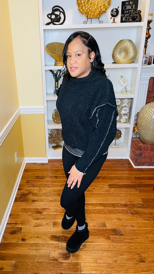 Like No Other | black mock neck sweater