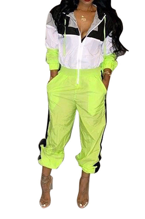 Top Notch - zippered jumpsuit (lime)