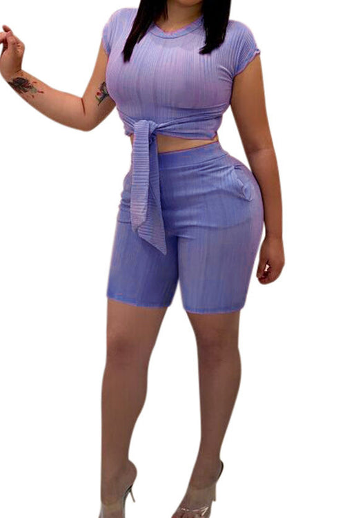 Knot your girl 2  | Two piece short set (lavender)