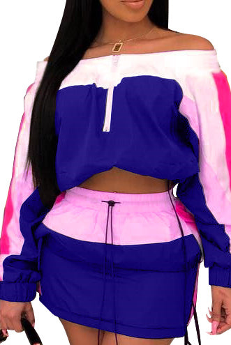 Bad and Boujee| two piece windbreaker skirt set