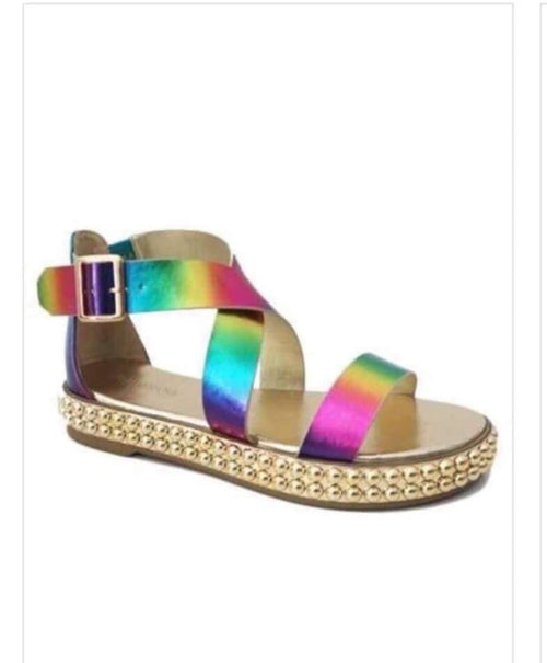 Rainbow sandal | multicolor strap sandals