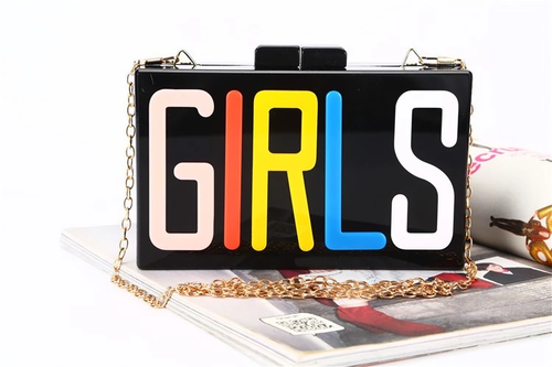 Girls | black acrylic clutch