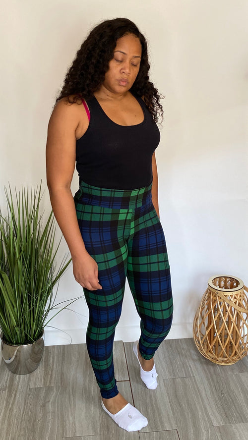 Give it to Me | green plaid leggings