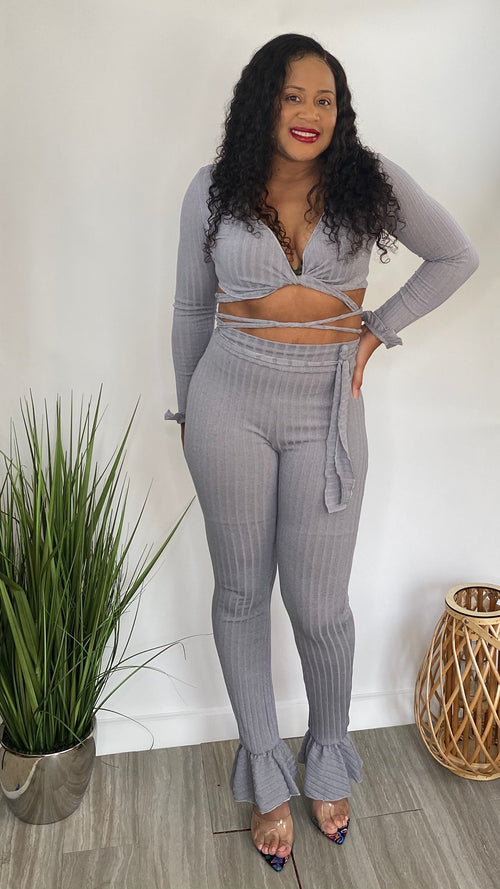 Know the Vibes | grey two piece set