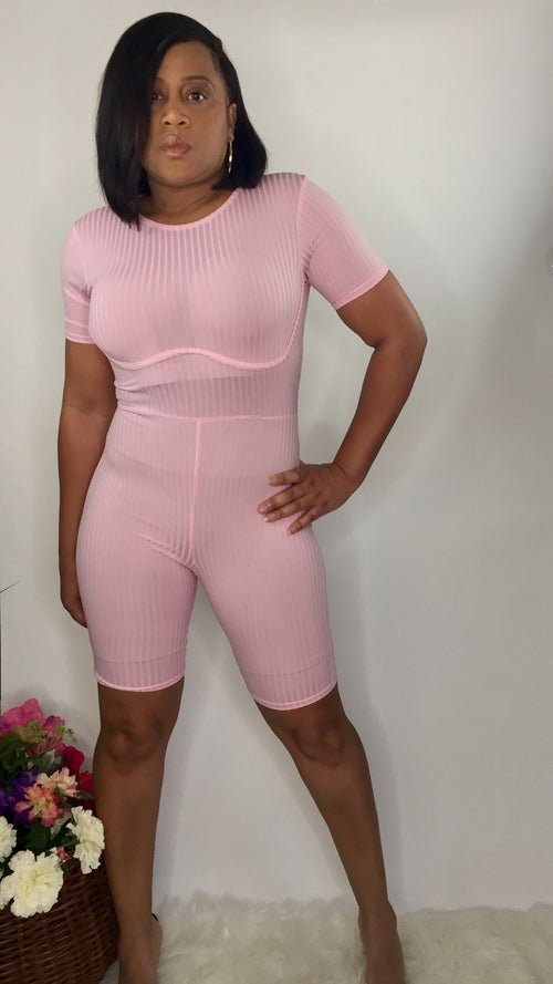 Raise the Bar | pink corset romper