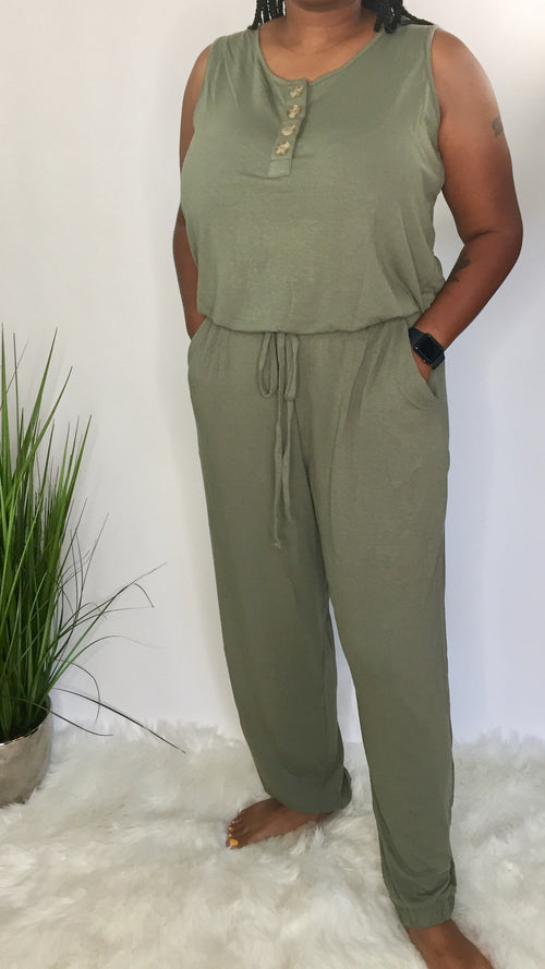 Call it a Day | light olive plus size jumpsuit