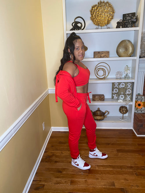 Weekend trip jogger set (red)