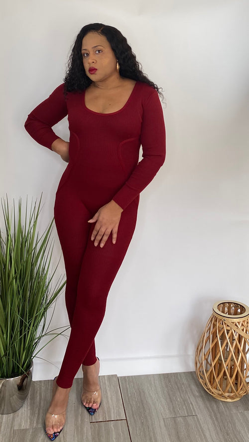 Act Accordingly | burgundy jumpsuit