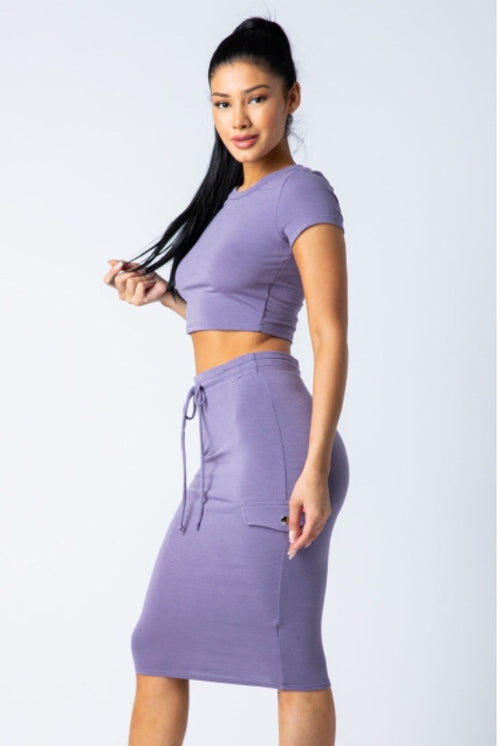 Lilac Dreams |  two piece skirt set (lilac)