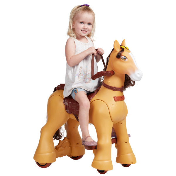 ECR4Kids My Wild Pony ride on horse toy with wheels for kids ages 3+ years - Rainbow Playhouses