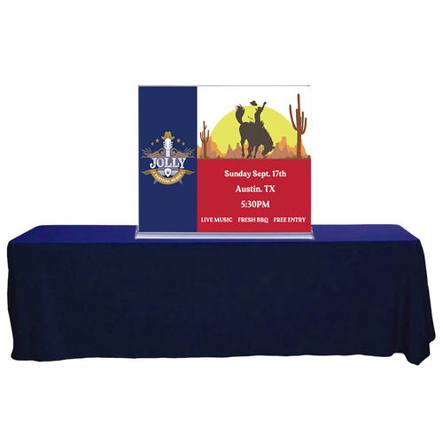48 In. SilverStep Tabletop Retractable Banner Stand Super Flat Vinyl Graphic Package