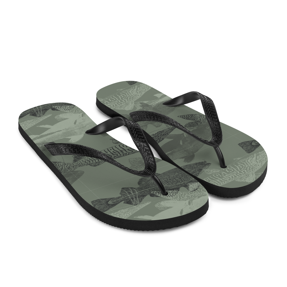 Army Green Catfish Flip-Flops – Design 