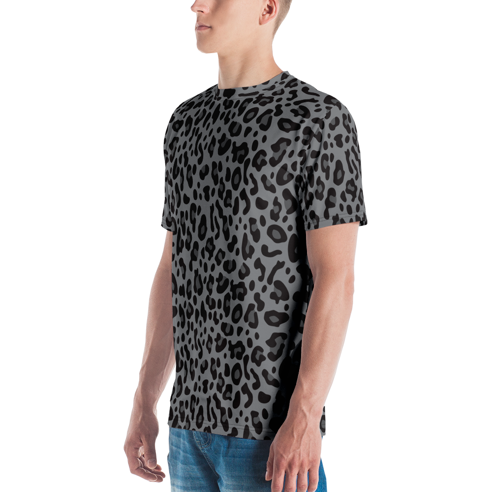 Grey Leopard Print Men's T-shirt – Design Express