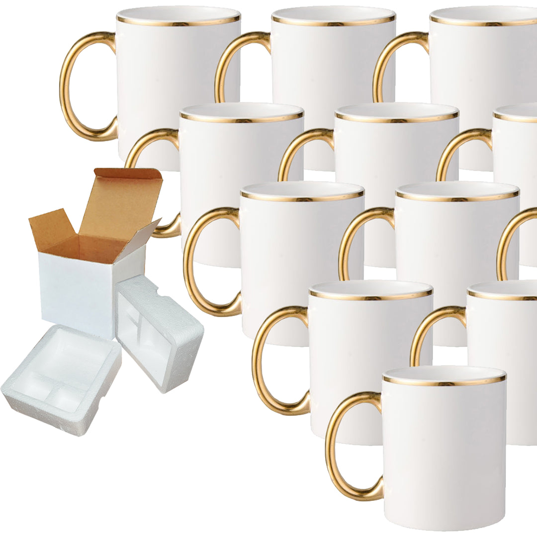 Rainbowtie Sublimation Mugssublimation Mugs Blank 11oz Sublimation Coffee Mugs, White Coated Ceramic Cup - Set of 12