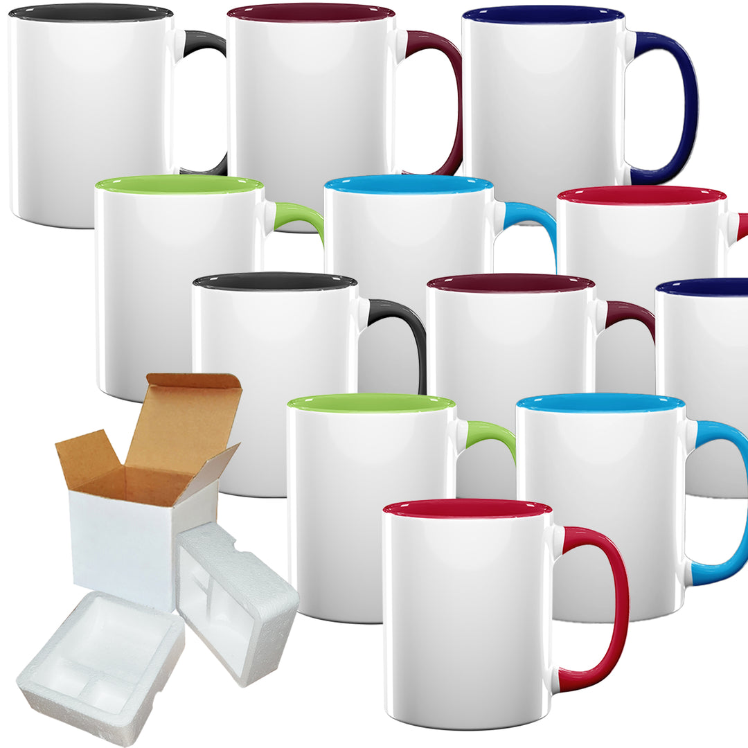 11 oz Inner & Handle Colored Mug - Blue – Blank Sublimation Mugs