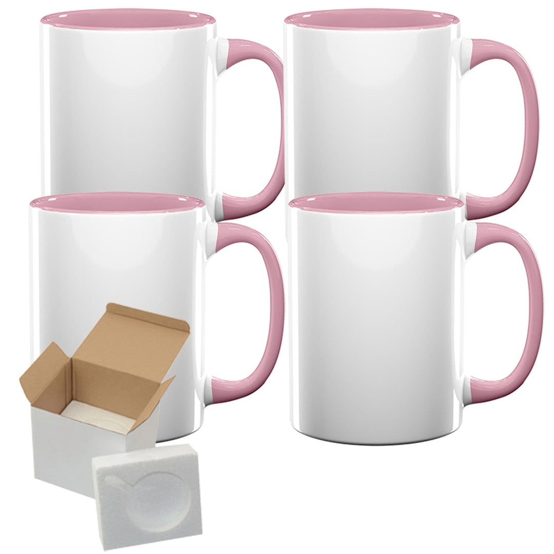 Shop Now for Bulk Sublimation Mugs - 12 Pack of 15oz Red Inner Color  Charging Mugs - Foam Support Shipping Boxes! - Mugsie
