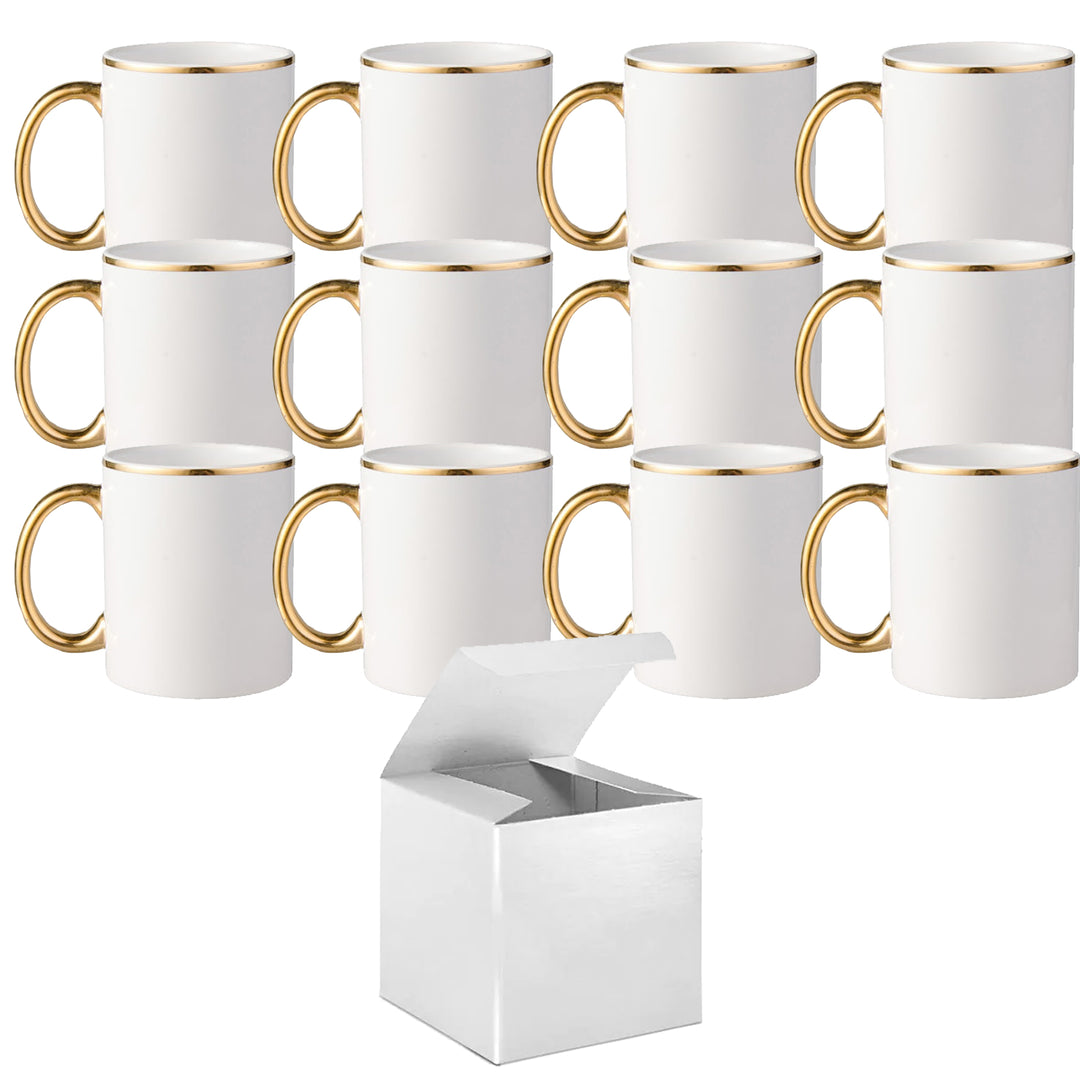 Premium Ceramic Sublimation Mugs - 11 oz. White Coffee Mugs for Custom  Printing - Includes White Mug Gift Boxes - Mugsie