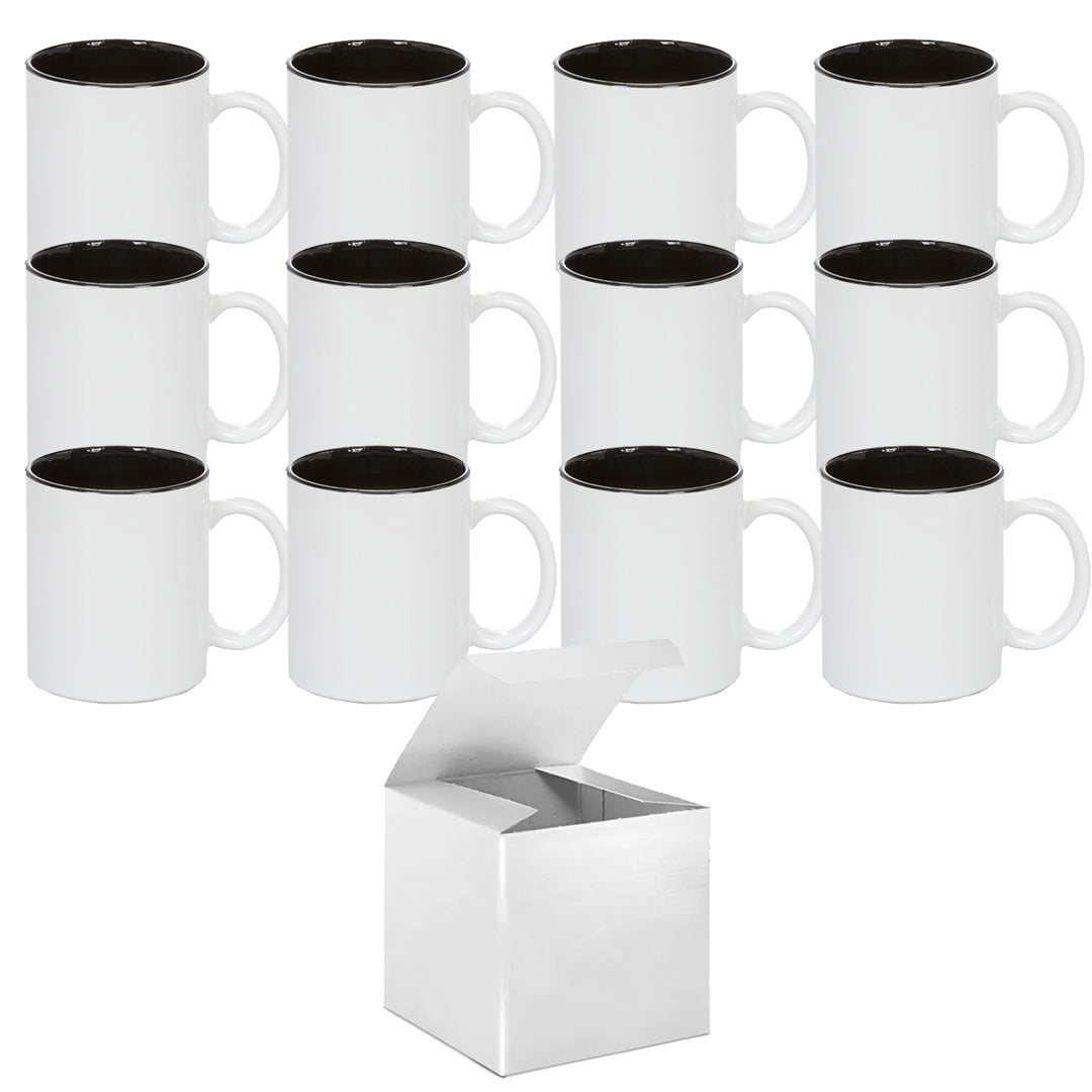 12 PACK 11 oz. Red Two-Tone Ceramic Sublimation Blank Mugs