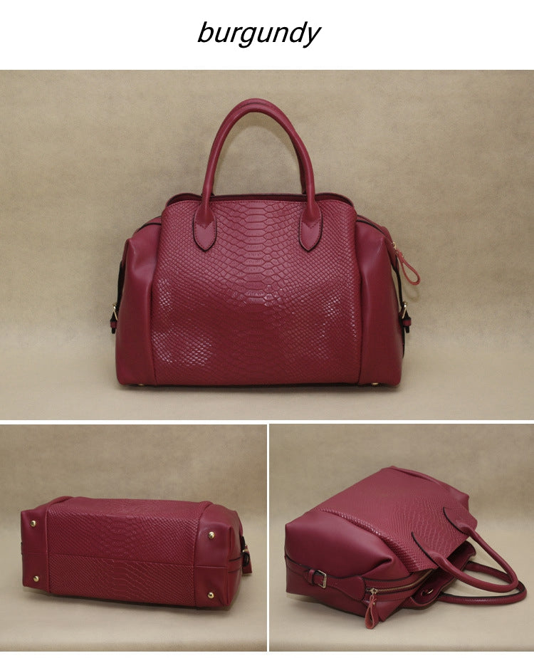 burgundy boston satchel