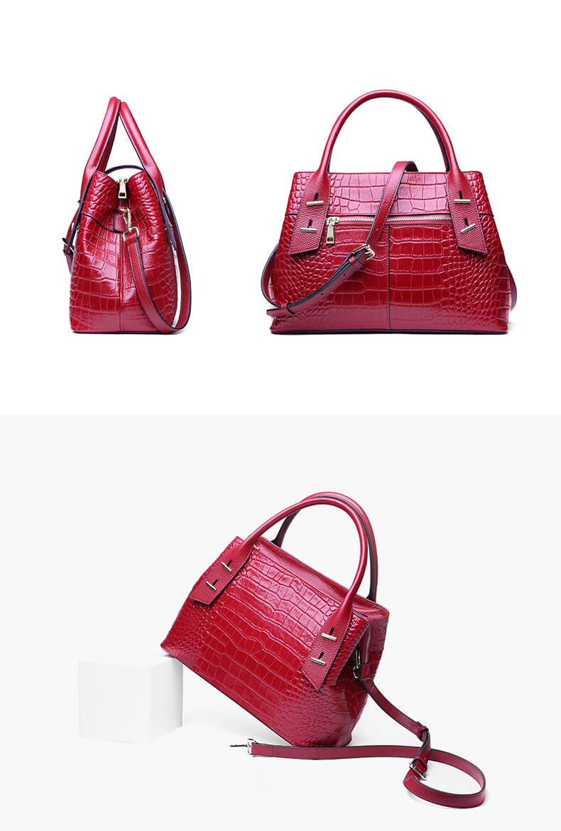 croco leather satchel