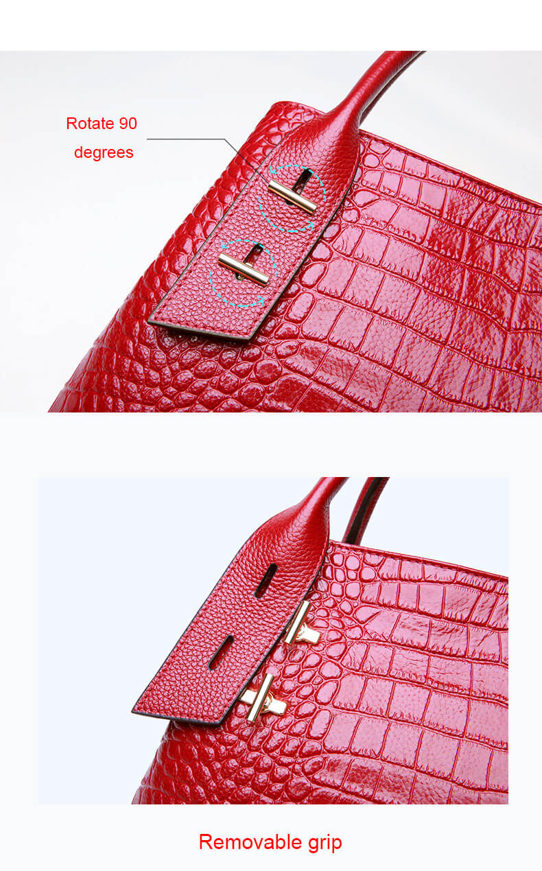 croco leather satchel