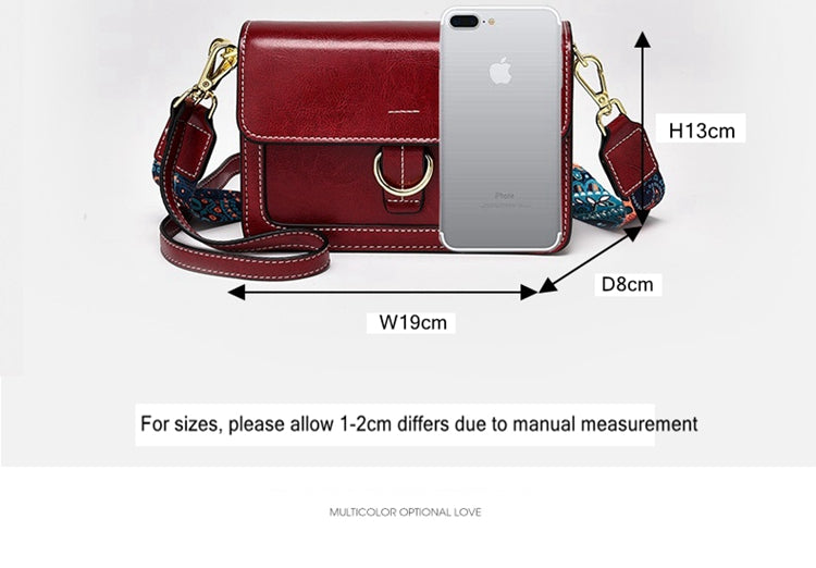 size of burgundy crossbody bag