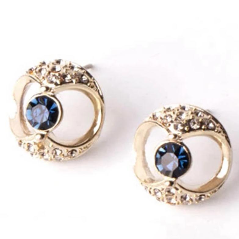 silver diamante stud earrings