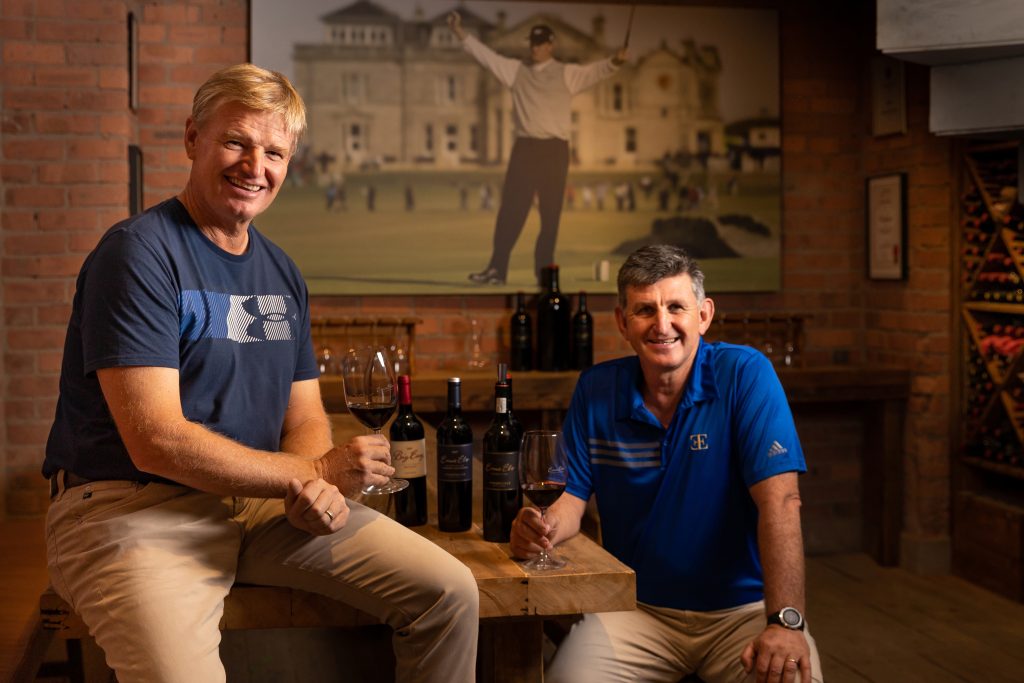 Golfing Legend Ernie Els pictured with Winemaker Louis Strydom