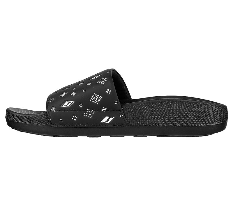 Skechers Grey/Black Hyper Slide Mens Slide In Sandal - Style ID