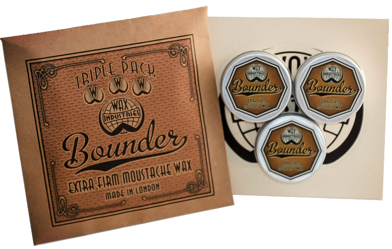 Bounder Moustache Wax triple pack