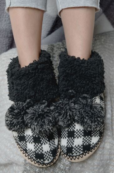 buffalo plaid slippers