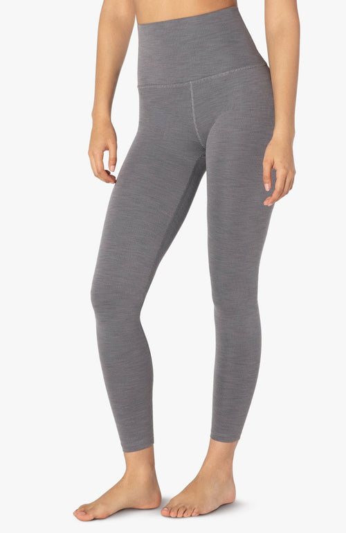 Beyond Yoga Shirred Ankle-tie Leggings in Gray