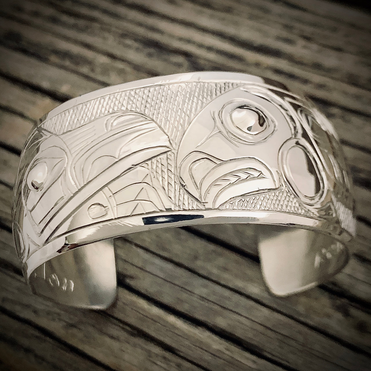 Raven and Salmon Native American Bracelet by Gene Chilton – Fish Creek ...