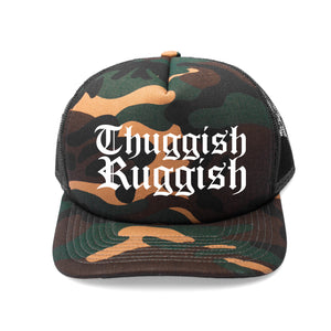 Thuggish Ruggish  "White Logo" Camo Trucker Hat