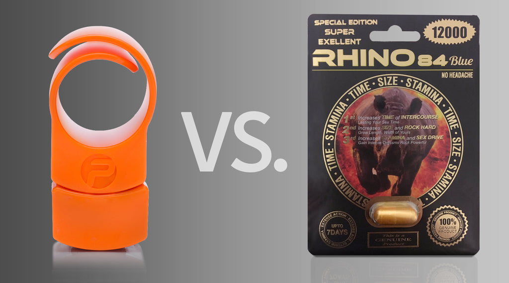 comparison versus photo between the private gym and rhino pills for improving sexual stamina