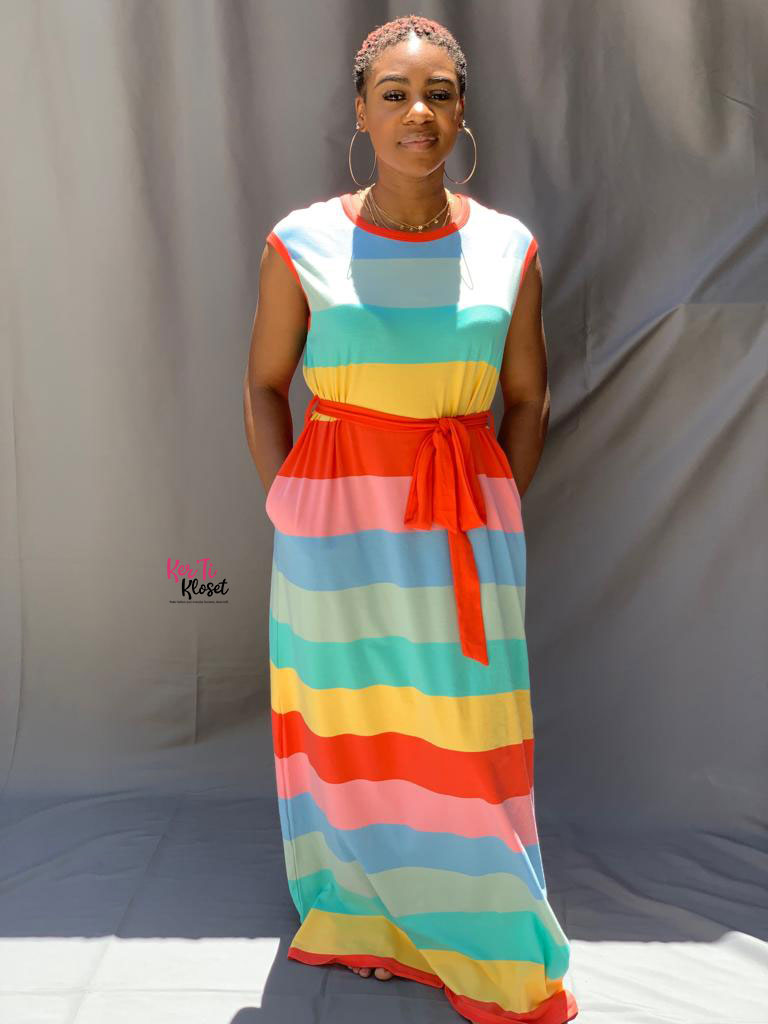 candy stripe maxi dress