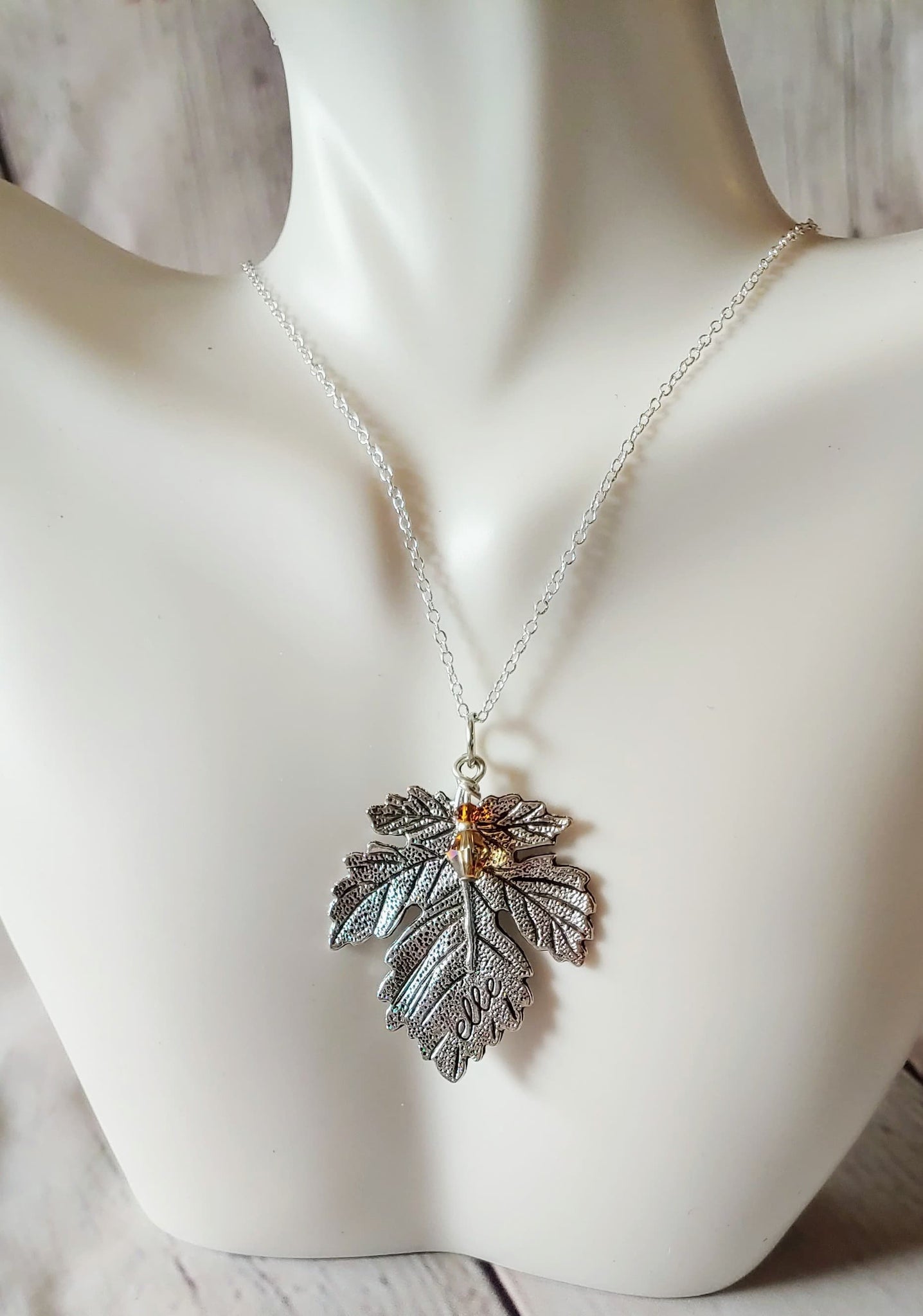 Silver Maple Leaf Necklace Le Noir Bazaar