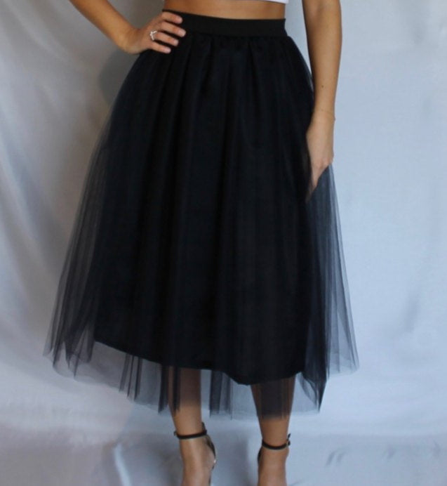 black tulle skirt size 18