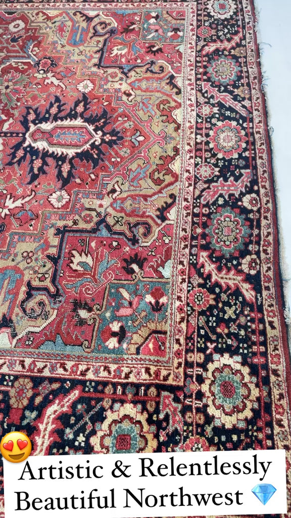 STUNNING European-Sized Antique Rug | Gorgeous Artistic Camel Colors Beauty with Rare Size | 9 x 14