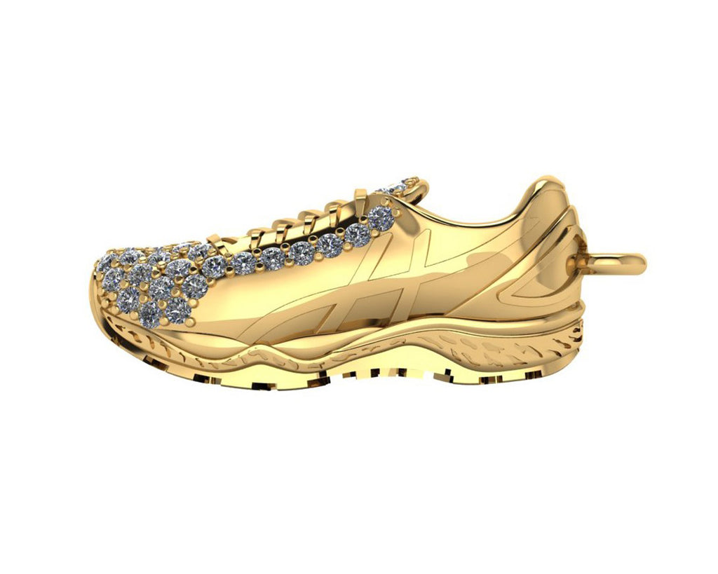 running shoes gold